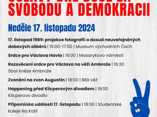 Výročí sametové revoluce dnes v Hradci připomenou spolky, divadelníci i studenti